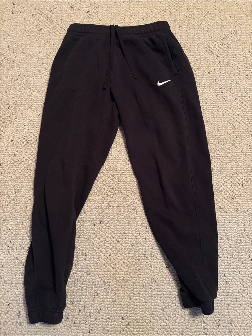 Nike Black Jogger Sweatpants with White Swoosh
